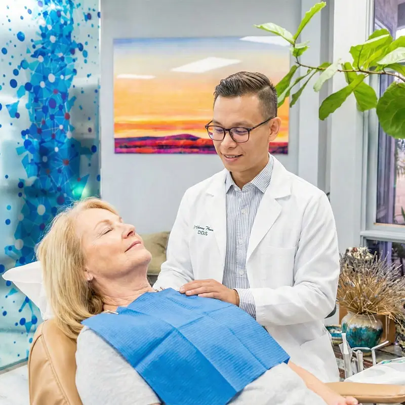 Patient relaxing with sedation dentistry